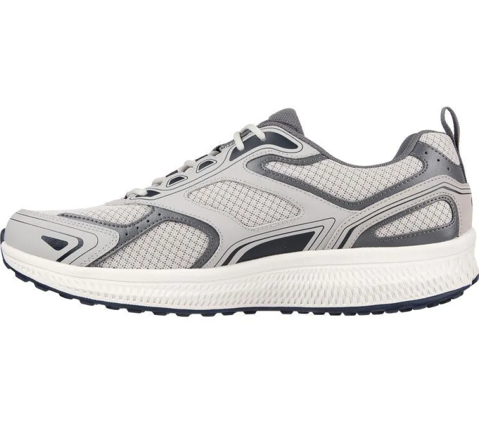 Men's Wide Fit Skechers 220034 Go Run Consistent Running Trainers - Grey/Navy - Goga Mat