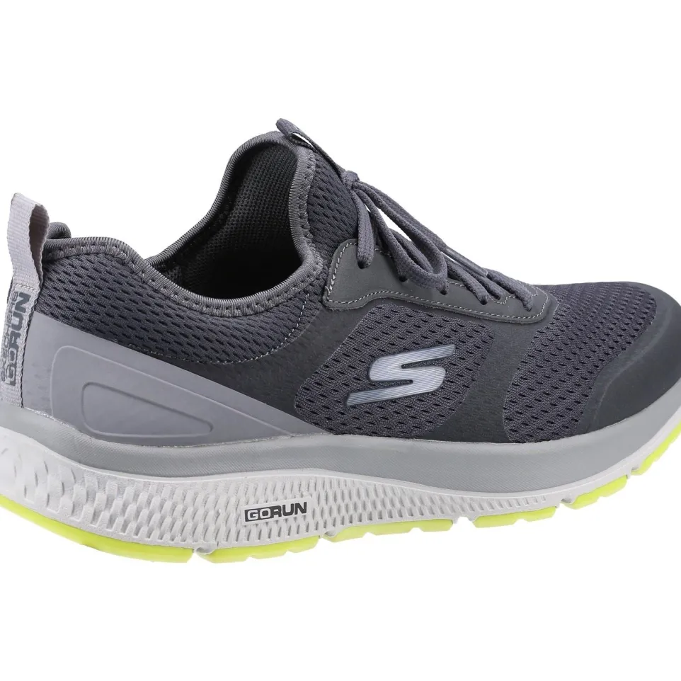 Men's Wide Fit Skechers 220102 GOrun Consistent Trainers - Charcoal/Lime