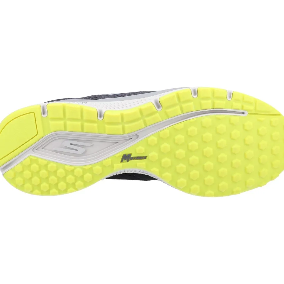 Men's Wide Fit Skechers 220102 GOrun Consistent Trainers - Charcoal/Lime