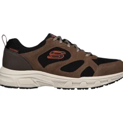 Men's Wide Fit Skechers 237348 Oak Canyon Sunfair Trekking Low Cut Trainers - Brown/Black