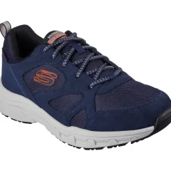 Men's Wide Fit Skechers 237348 Oak Canyon Sunfair Trekking Low Cut Trainers - Navy/Orange