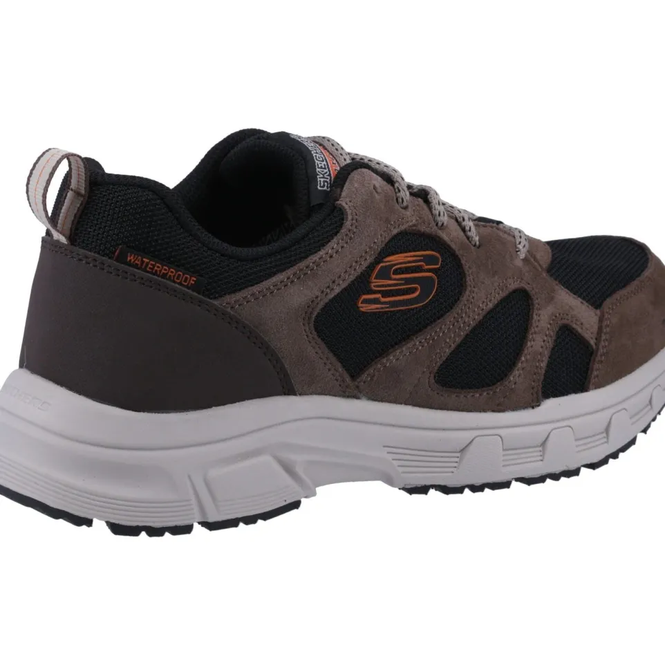 Men's Wide Fit Skechers 237348 Oak Canyon Sunfair Trekking Low Cut Trainers - Brown/Black