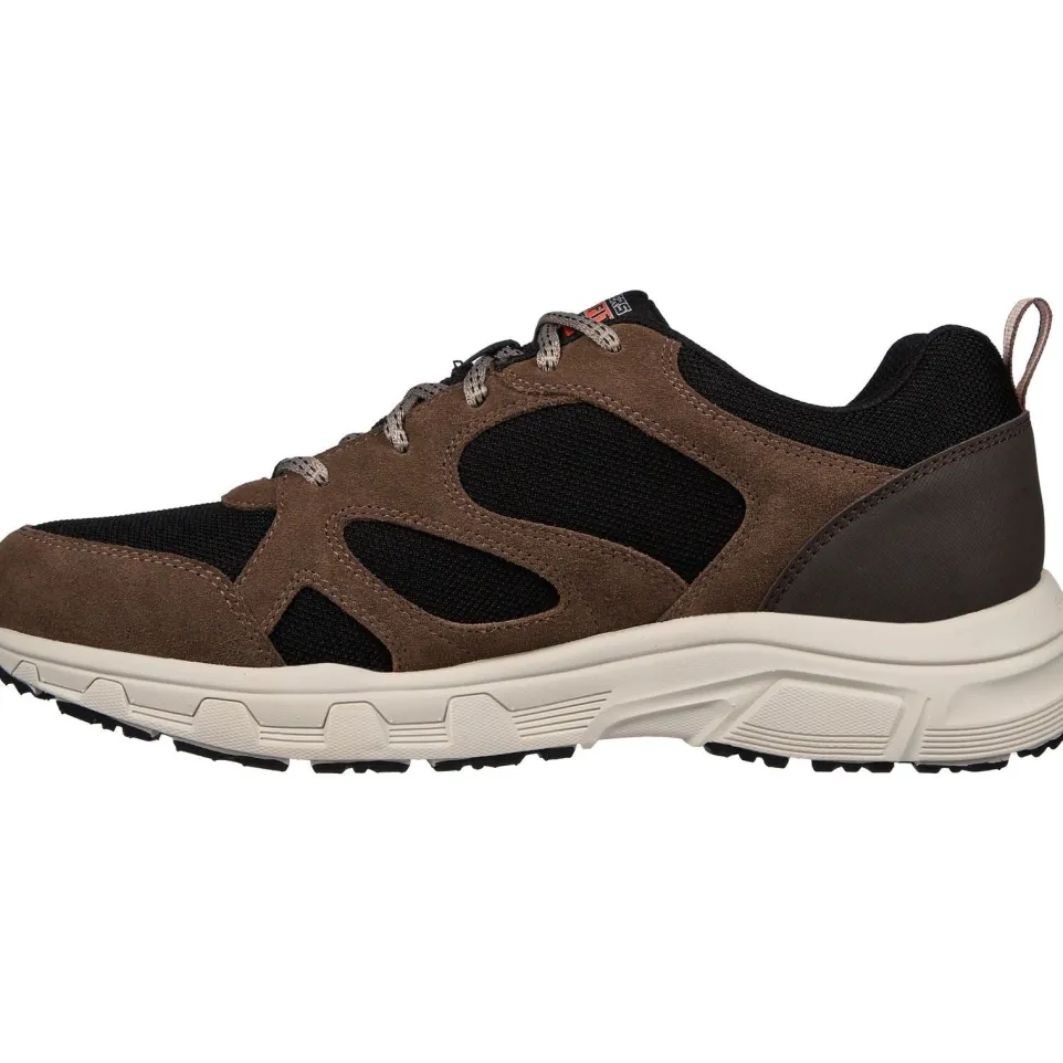 Men's Wide Fit Skechers 237348 Oak Canyon Sunfair Trekking Low Cut Trainers - Brown/Black