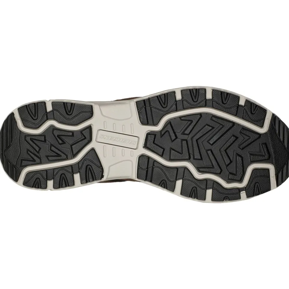 Men's Wide Fit Skechers 237348 Oak Canyon Sunfair Trekking Low Cut Trainers - Brown/Black