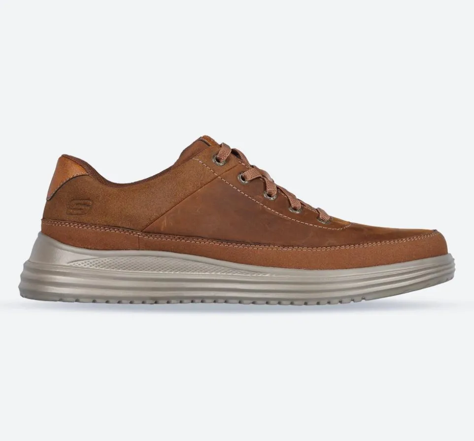 Men's Wide Fit Skechers 204875 Proven Aldeno Trainers - Dark Brown