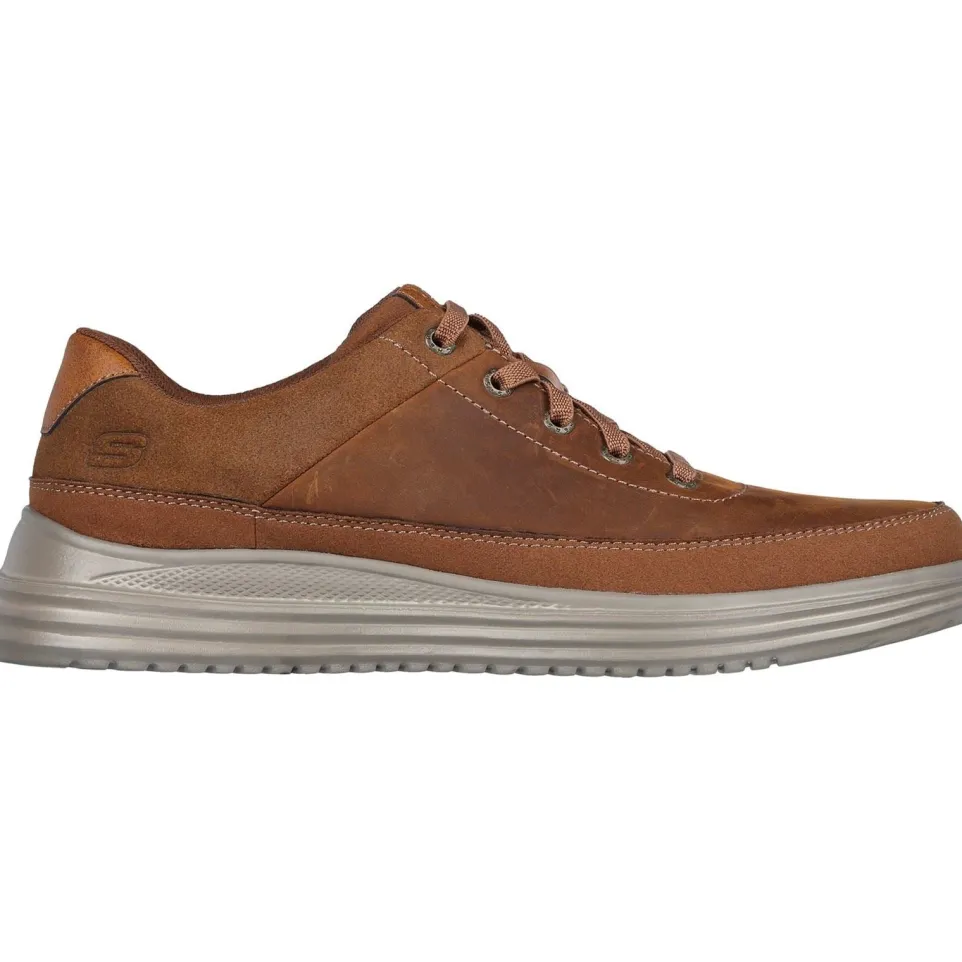 Men's Wide Fit Skechers 204875 Proven Aldeno Trainers - Dark Brown