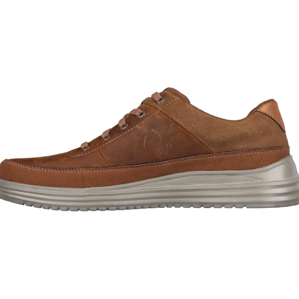 Men's Wide Fit Skechers 204875 Proven Aldeno Trainers - Dark Brown