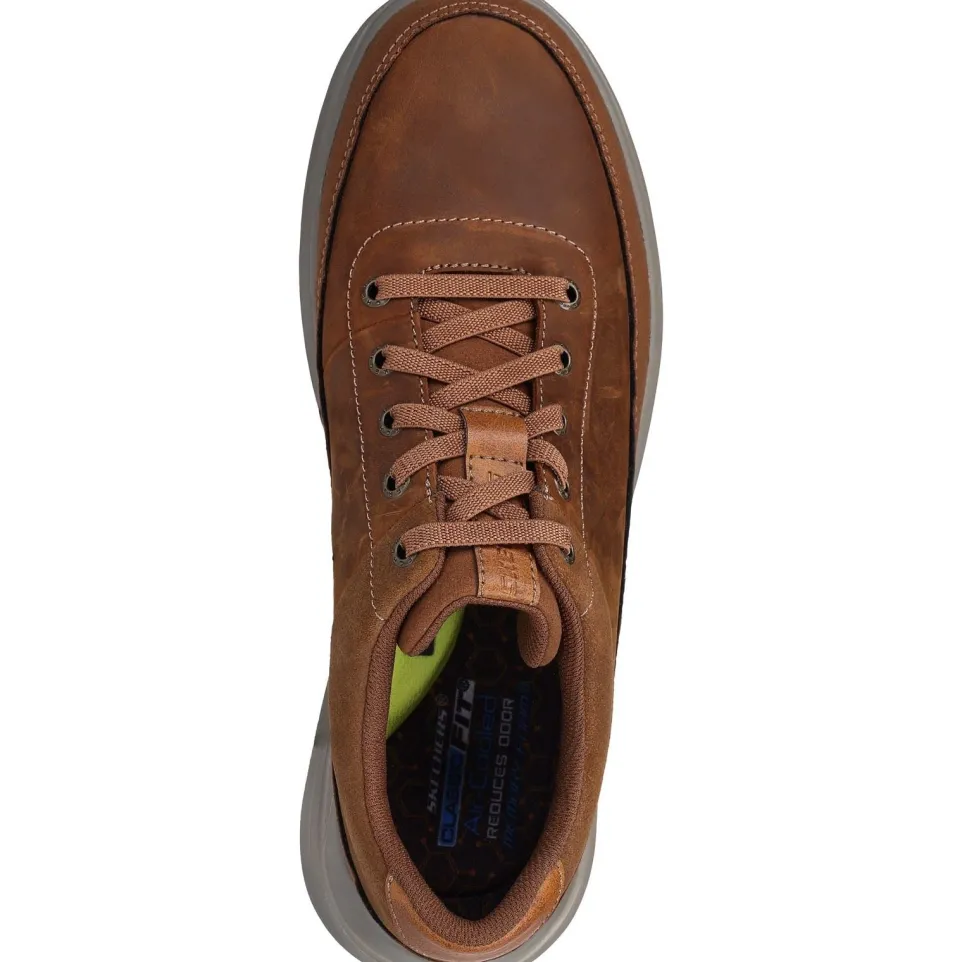 Men's Wide Fit Skechers 204875 Proven Aldeno Trainers - Dark Brown