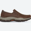 Men's Wide Fit Skechers 204480 Respected Calum Walking Trainers - Cocoa