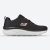 Men's Wide Fit Skechers 232364 Relaxed Fit Meerno D'lux Walker Trainers - Black/Red