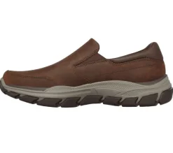 Men's Wide Fit Skechers 204480 Respected Calum Walking Trainers - Cocoa