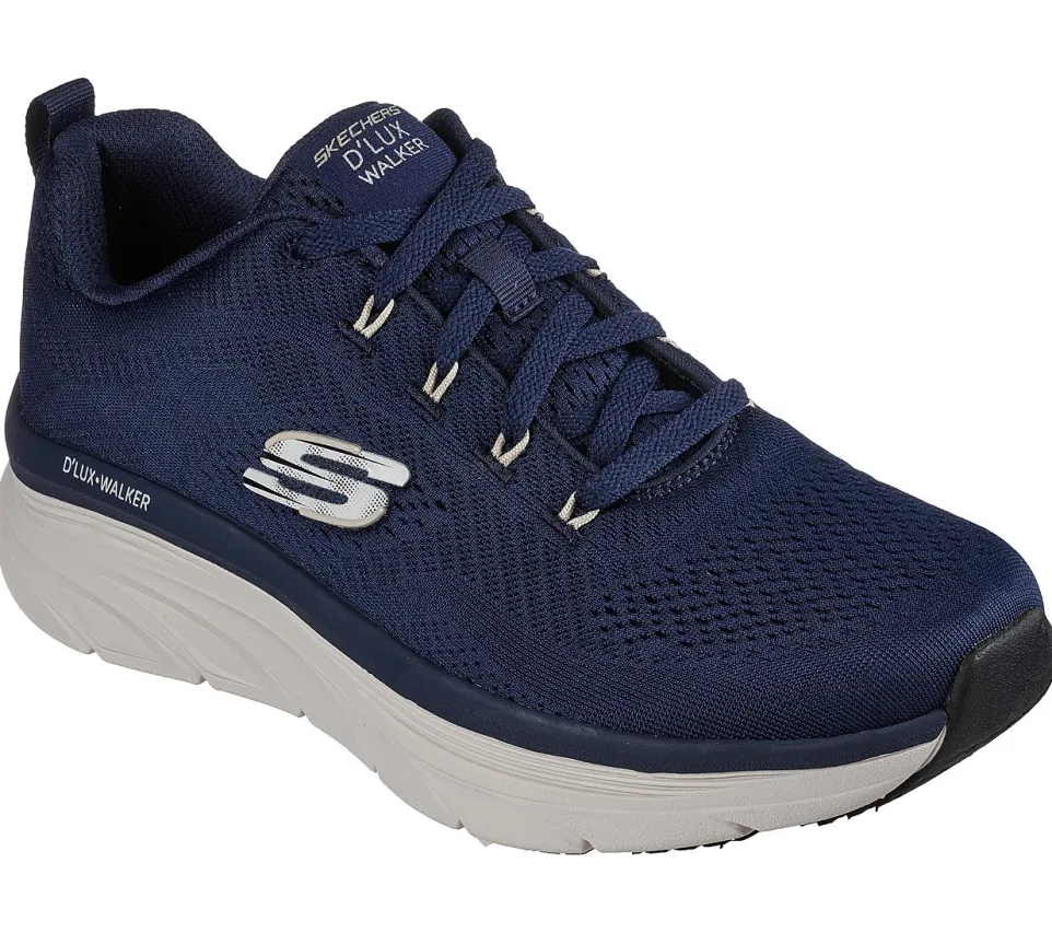 Men's Wide Fit Skechers 232364 Relaxed Fit Meerno D'lux Walker Trainers - Navy
