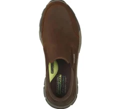 Men's Wide Fit Skechers 204480 Respected Calum Walking Trainers - Cocoa