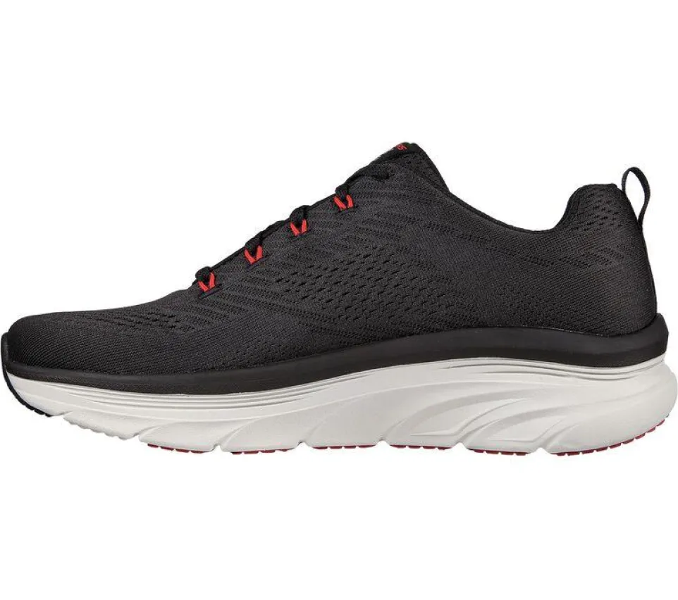 Men's Wide Fit Skechers 232364 Relaxed Fit Meerno D'lux Walker Trainers - Black/Red