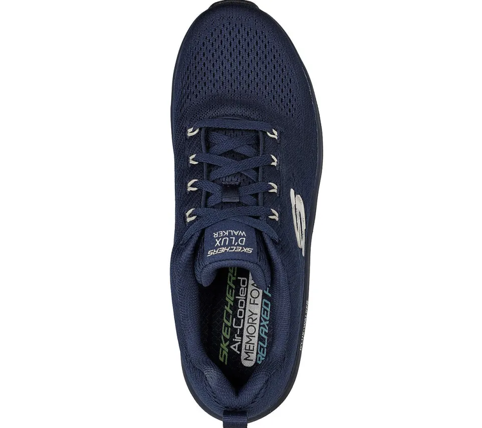 Men's Wide Fit Skechers 232364 Relaxed Fit Meerno D'lux Walker Trainers - Navy