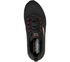 Men's Wide Fit Skechers 232364 Relaxed Fit Meerno D'lux Walker Trainers - Black/Red