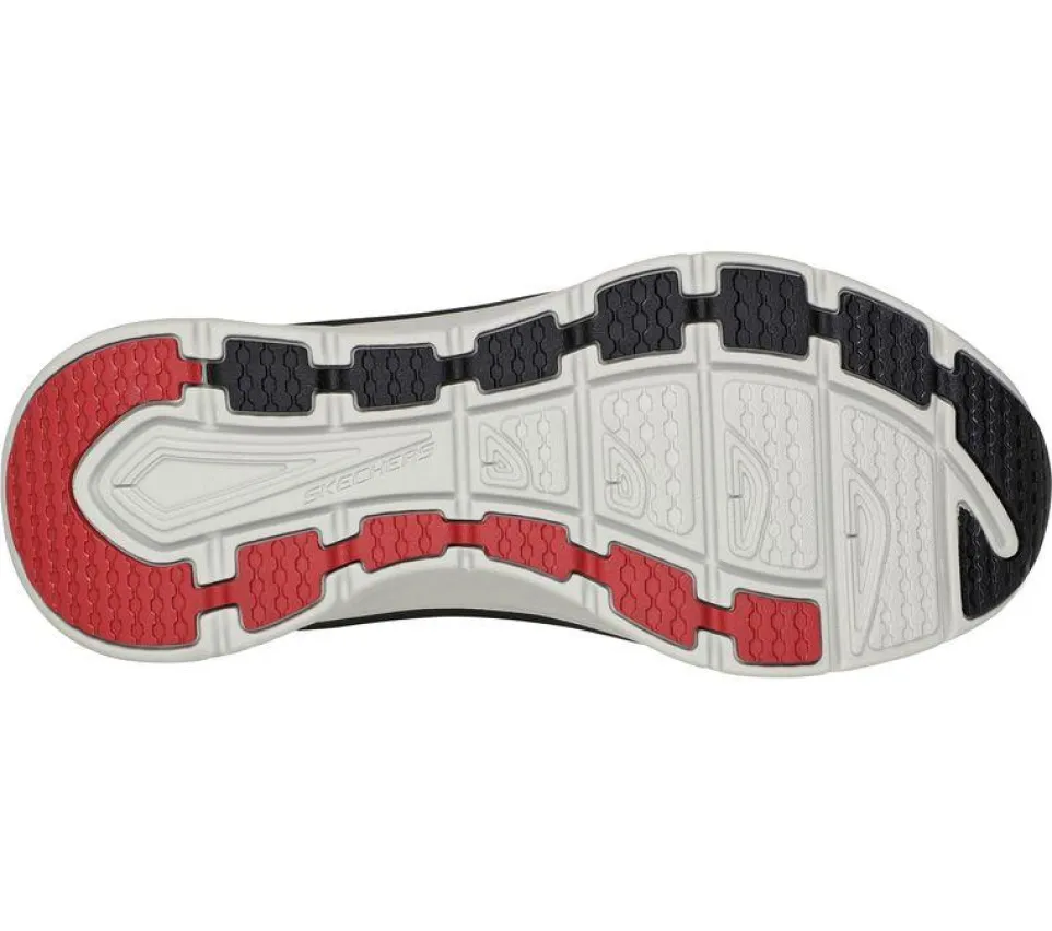 Men's Wide Fit Skechers 232364 Relaxed Fit Meerno D'lux Walker Trainers - Black/Red