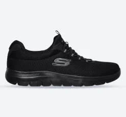 Men's Wide Fit Skechers 52811 Summits Slip On Sports Trainers - Black
