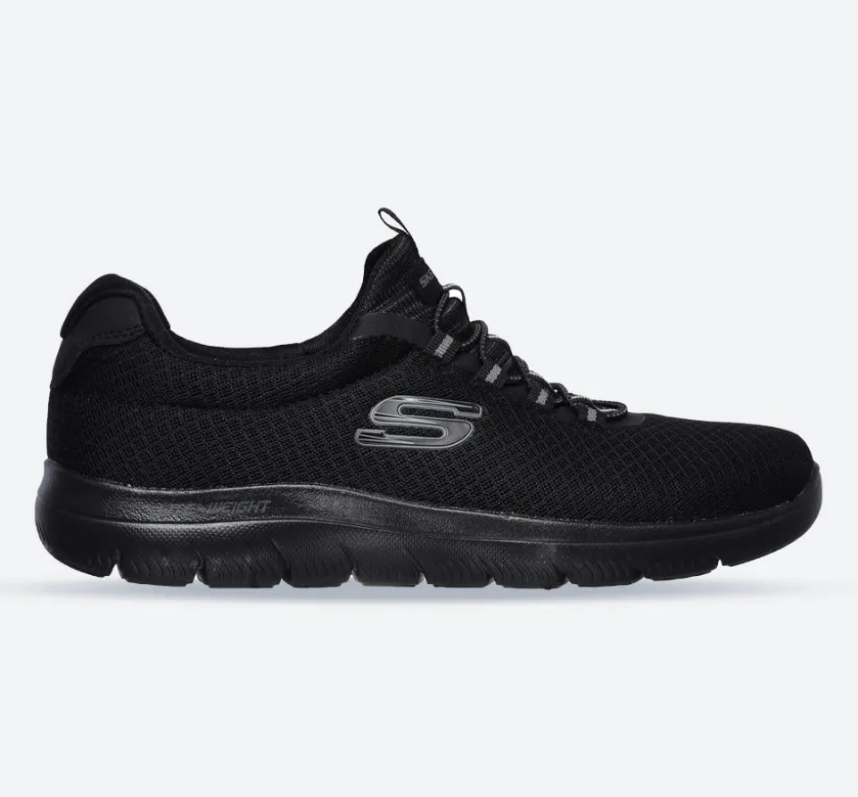 Men's Wide Fit Skechers 52811 Summits Slip On Sports Trainers - Black