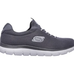 Men's Wide Fit Skechers 52811 Summits Slip On Sports Trainers - Charcoal