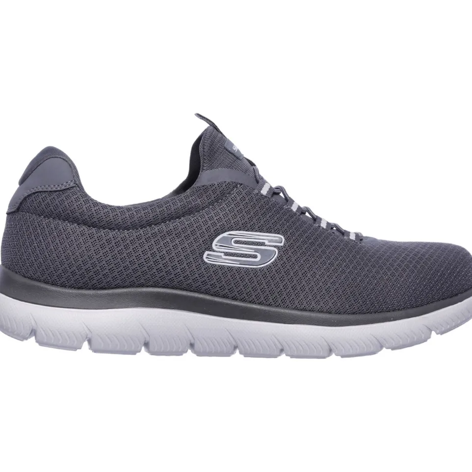Men's Wide Fit Skechers 52811 Summits Slip On Sports Trainers - Charcoal
