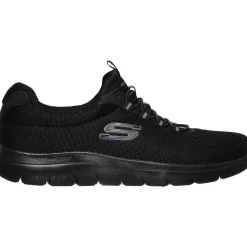 Men's Wide Fit Skechers 52811 Summits Slip On Sports Trainers - Black