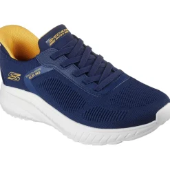 Men's Wide Fit Skechers 118312 Slip-ins Bobs Sport Squad Chaos Solid Step Trainers