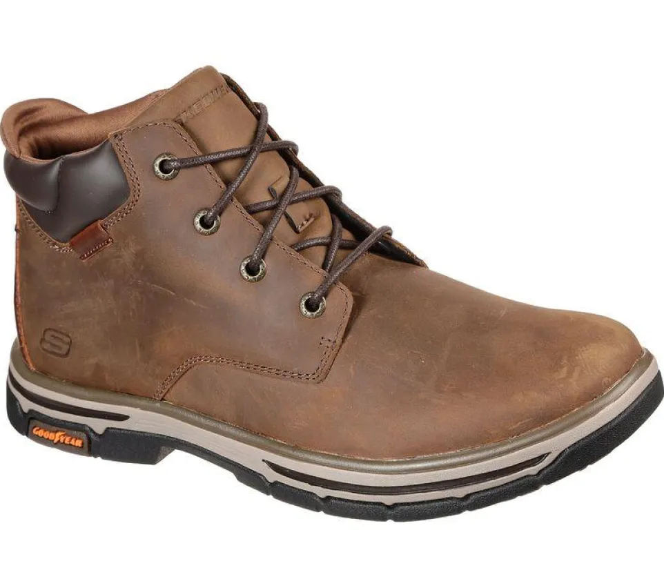 Men's Wide Fit Skechers 204394 Segment 2.0 Brogden Boots - Desert/Brown