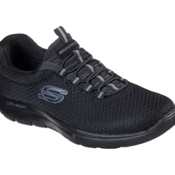 Men's Wide Fit Skechers 52811 Summits Slip On Sports Trainers - Black