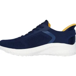 Men's Wide Fit Skechers 118312 Slip-ins Bobs Sport Squad Chaos Solid Step Trainers