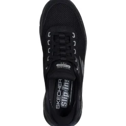 Men's Wide Fit Skechers 216330 Slip-ins Go Walk Flex 100% Waterproof Trainers - Black