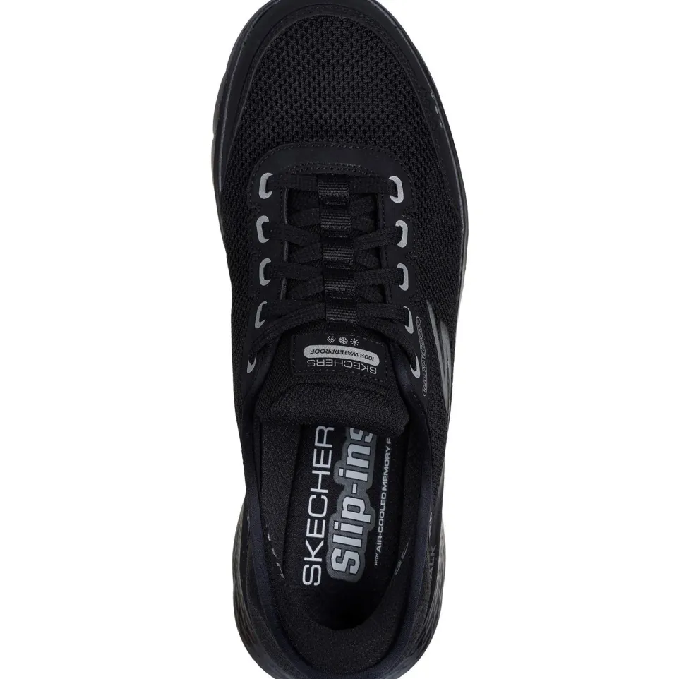 Men's Wide Fit Skechers 216330 Slip-ins Go Walk Flex 100% Waterproof Trainers - Black