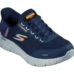 Men's Wide Fit Skechers 216330 Slip-ins Go Walk Flex 100% Waterproof Trainers - Navy