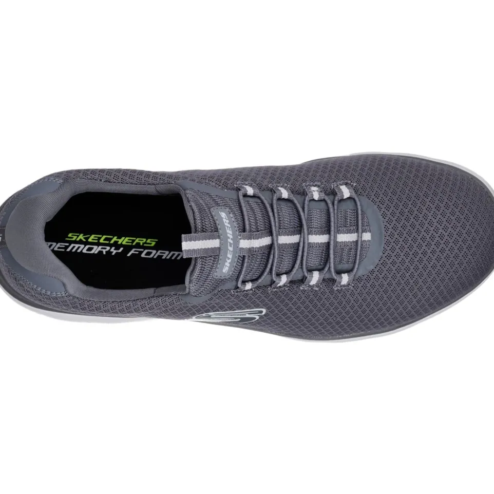 Men's Wide Fit Skechers 52811 Summits Slip On Sports Trainers - Charcoal