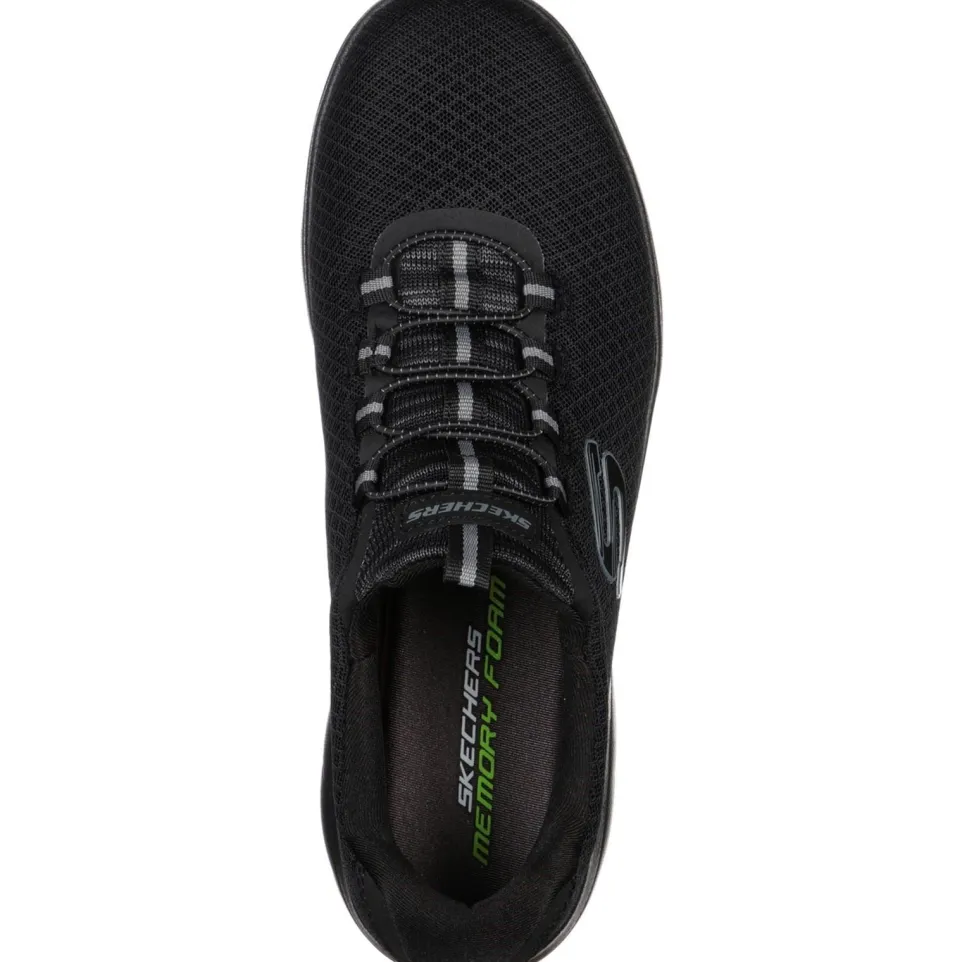 Men's Wide Fit Skechers 52811 Summits Slip On Sports Trainers - Black