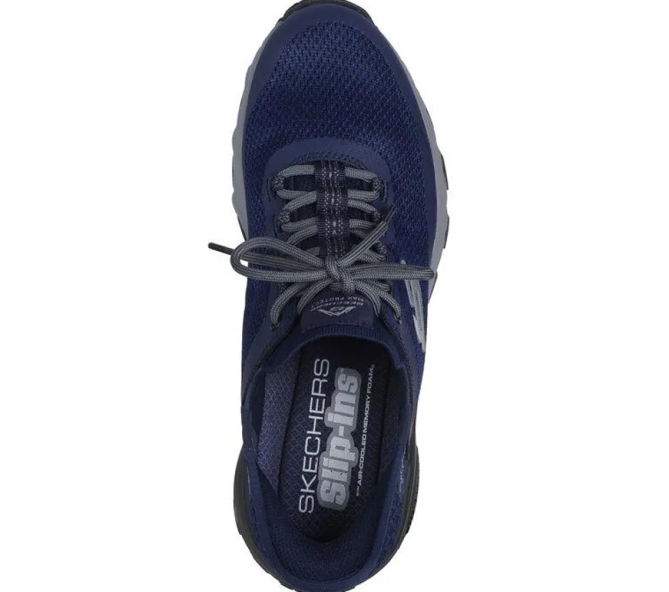 Men's Wide Fit Skechers 237309 Slip-ins Max Protect Assembly Trainers - Navy