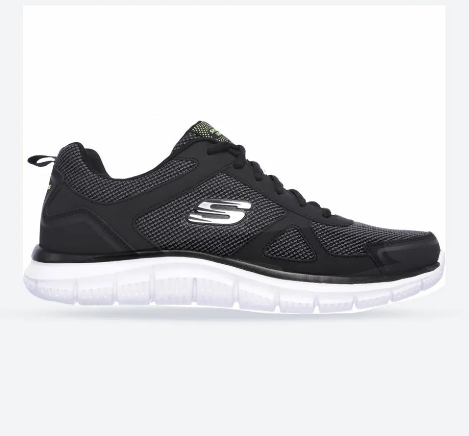Men's Wide Fit Skechers 52630 Track Bucolo Sports Trainers - Black/White