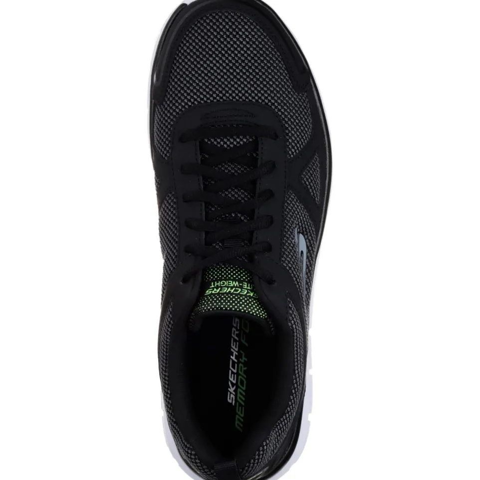 Men's Wide Fit Skechers 52630 Track Bucolo Sports Trainers - Black/White