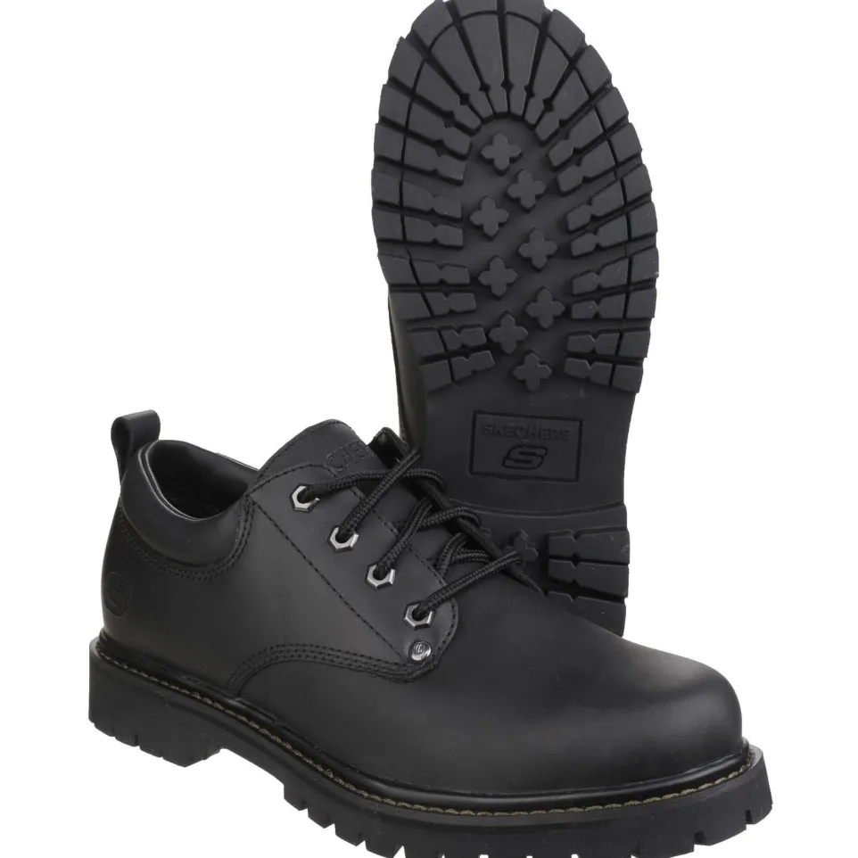 Men's Wide Fit Skechers 6618 Tom Cats Lace Up Shoes - Black