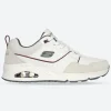 Men's Wide Fit Skechers 183020 Uno Retro One Trainers - White/Green