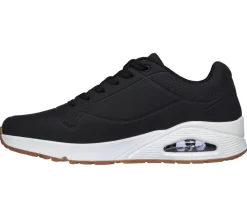 Men's Wide Fit Skechers 52458 Uno - Stand On Air Walking Trainers - Black/White