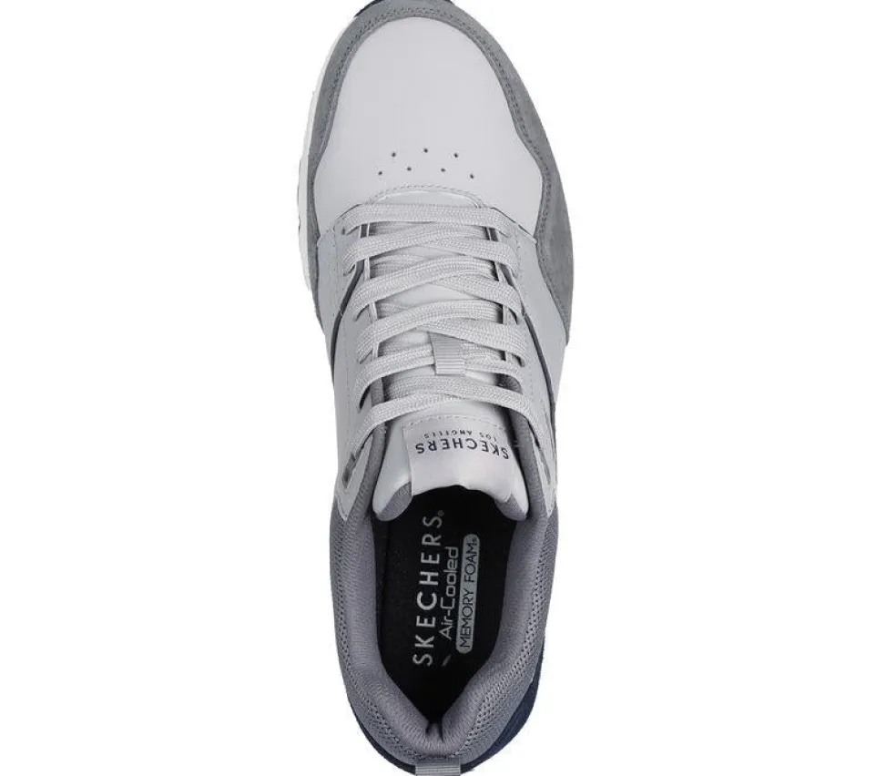 Men's Wide Fit Skechers 183020 Uno Retro One Trainers - Grey
