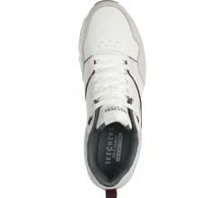 Men's Wide Fit Skechers 183020 Uno Retro One Trainers - White/Green