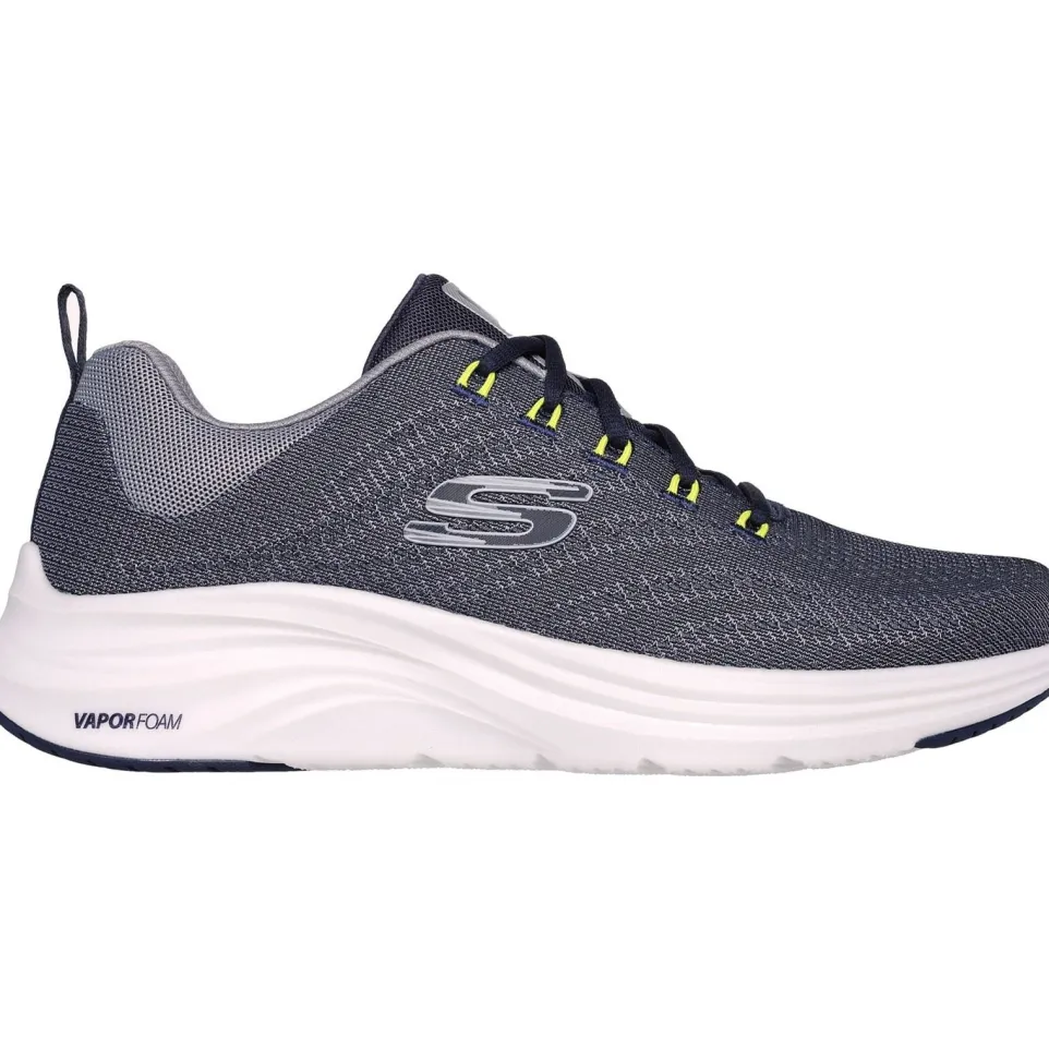 Men's Wide Fit Skechers 232626 Vapor Foam Varien Trainers - Navy/Grey