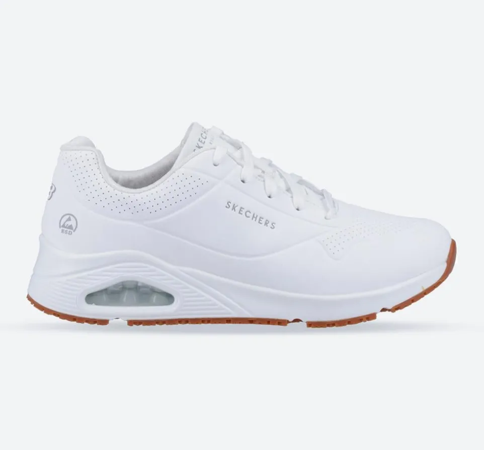 Men's Wide Fit Skechers 200054EC Uno SR Trainers - White