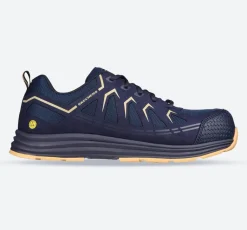 Men's Wide Fit Skechers 200127EC Malad II Safety Trainers - Navy/Tan