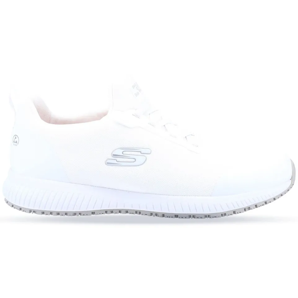 Men's Wide Fit Skechers 200051EC Squad Sr Myton Trainers - White