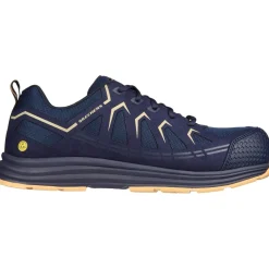 Men's Wide Fit Skechers 200127EC Malad II Safety Trainers - Navy/Tan