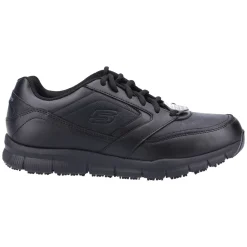 Men's Wide Fit Skechers 77156EC Nampa Occupational Trainers - Black