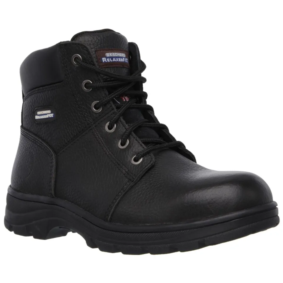 Men's Wide Fit Skechers 77009EC Workshire Safety Boots - Black